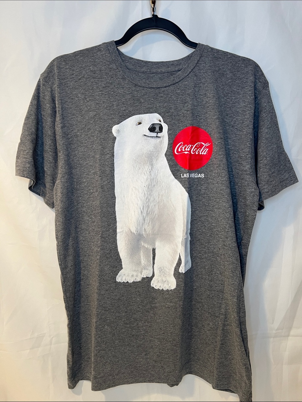 Coca Cola Gray Polar Bear Pet Tee with Red Logo